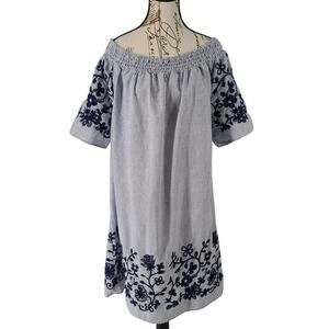 Ladies blue striped summer dress blue white stripes Size 3x Cape Cod Coastal